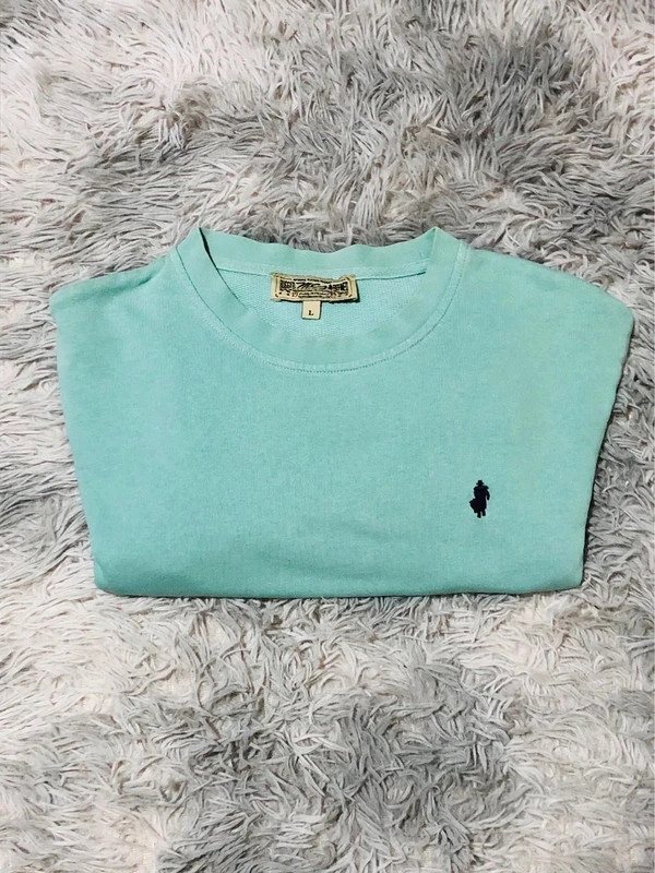 MCS Crewneck Sweatshirt Jumper Mint Green Rider Logo Y2K Western Workwear American Vintage - Size L – mcs – taille L 5