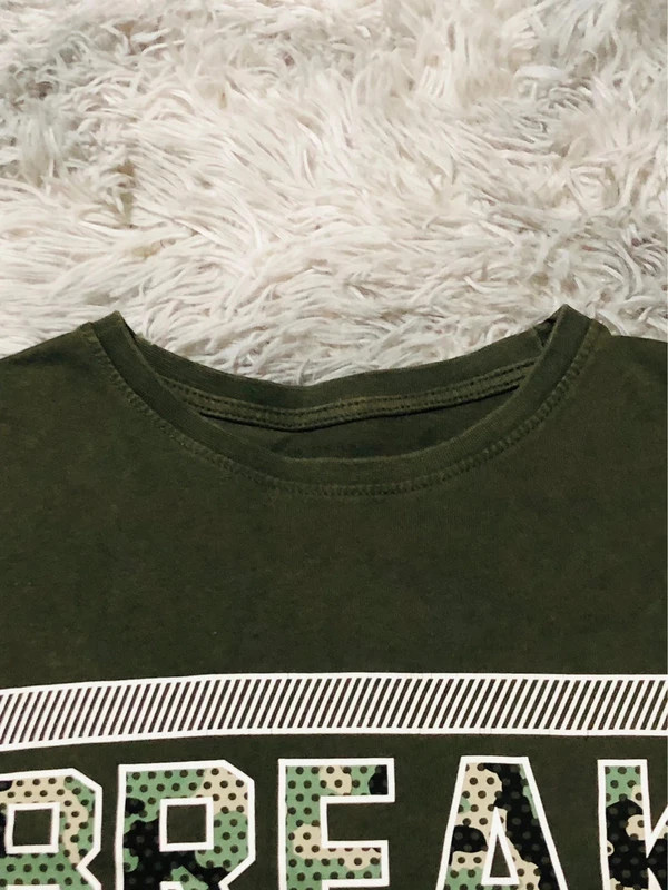 Primark Break The Rules Long Sleeve T-Shirt Khaki Green Camo Streetwear Urban Casual - Size M – Primark – taille M 5