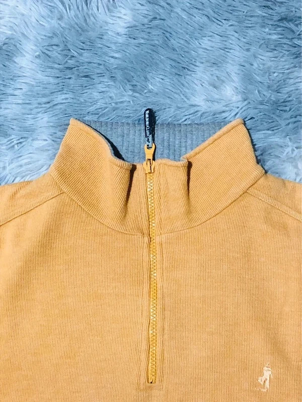 Marlboro Quarter Zip Sweatshirt Mustard Cowboy Logo Retro American Western Vintage 90s - Size XL – Marlboro – taille XL 3