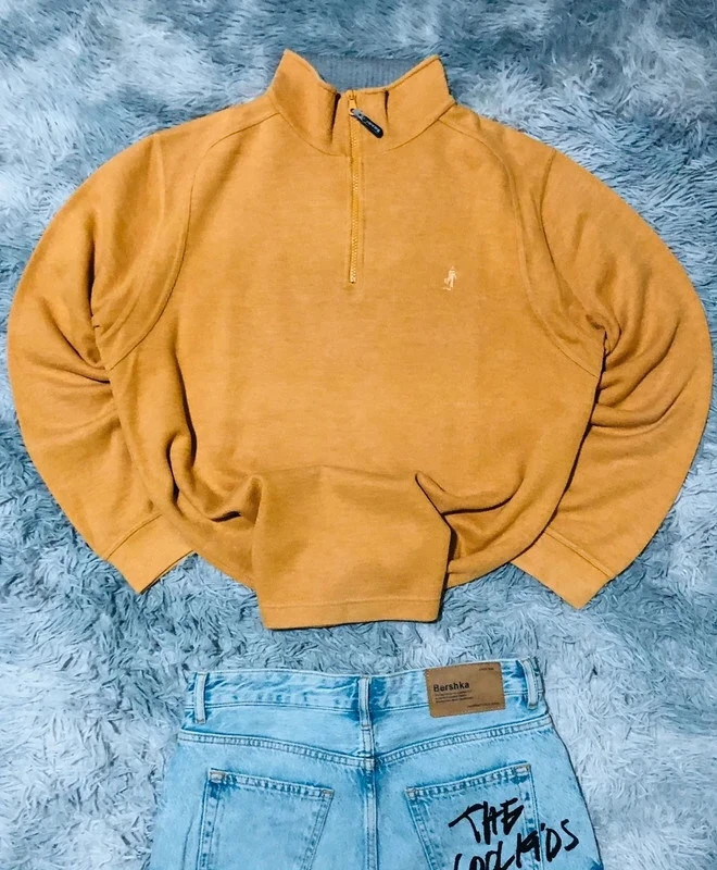 Marlboro Quarter Zip Sweatshirt Mustard Cowboy Logo Retro American Western Vintage 90s - Size XL – Marlboro – taille XL 4