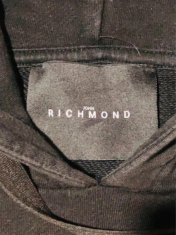 John Richmond Logo Hoodie Black French Terry Punk Rock Streetwear Designer Luxury 2020 - Size M – John Richmond – taille M 3