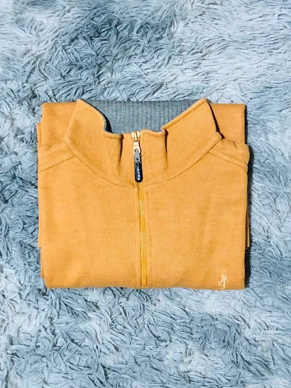 Marlboro Quarter Zip Sweatshirt Mustard Cowboy Logo Retro American Western Vintage 90s - Size XL