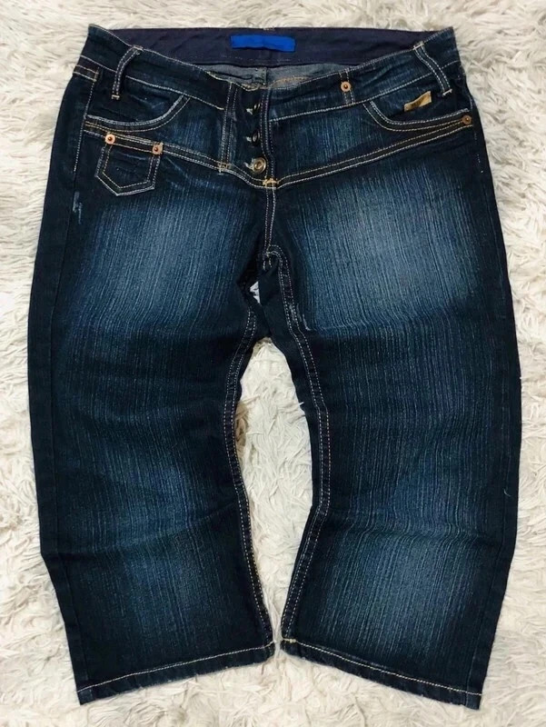 Stradivarius Low Rise Jeans Dark Blue Gold Embroidered Pockets Y2K Vintage 2000s - Size 38 EU (S) – Stradivarius – taille M / 38 / 10 4