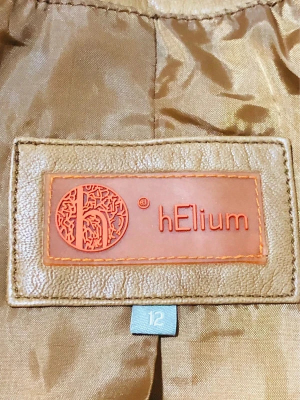 Helium Real Leather Belted Coat Tan Cognac Button Front High Collar Trench 70s Style Y2K - Size 12 M – Vintage Dressing – taille M / 38 / 10 5