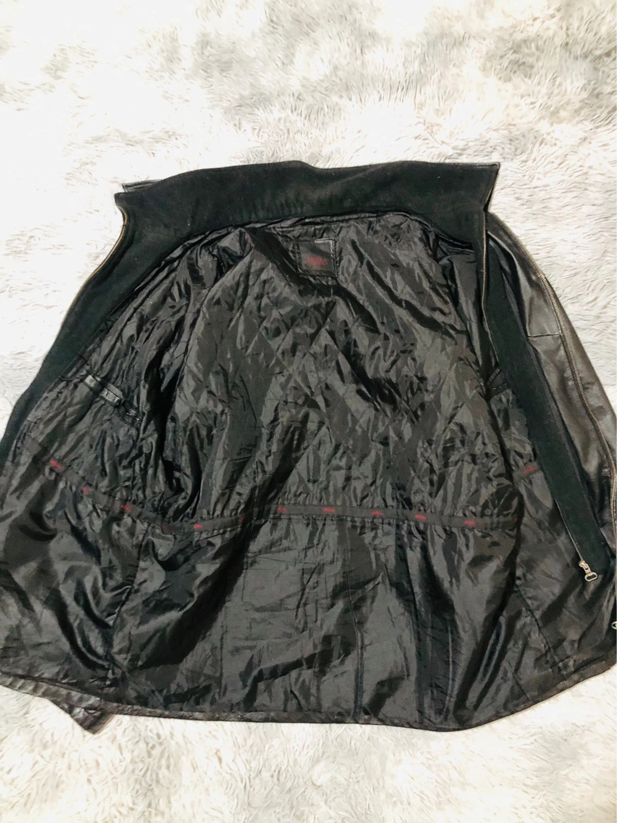 ARMA Genuine Pig Leather Jacket Black Zip Front Removable Inner Collar Chest Pocket - Size XXL EU 56 – Vintage Dressing – taille XXL 5