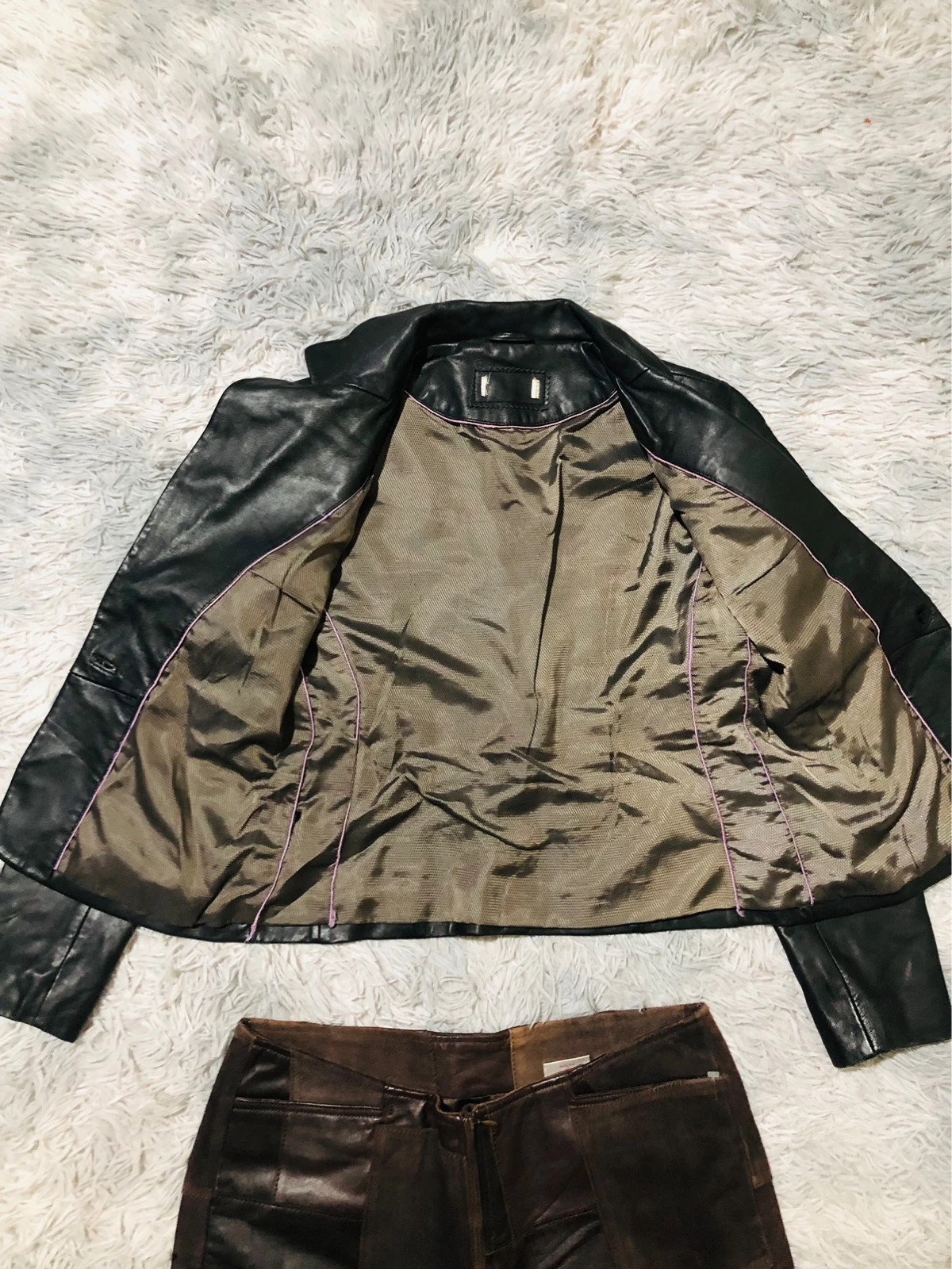 Black Fitted Blazer Jacket Single Button Notched Lapels Long Sleeve Lined Tailored Y2K Minimal Style – Vintage Dressing – taille XS / 34 / 6 5
