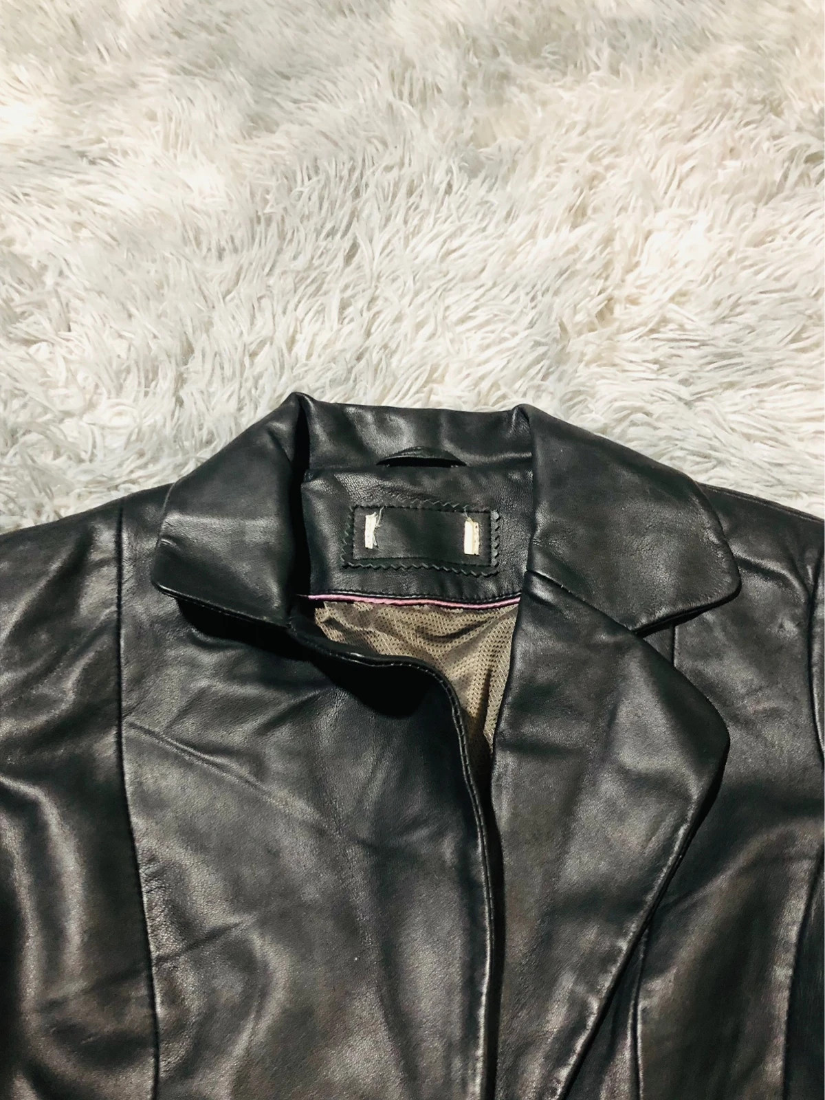 Black Fitted Blazer Jacket Single Button Notched Lapels Long Sleeve Lined Tailored Y2K Minimal Style – Vintage Dressing – taille XS / 34 / 6 4