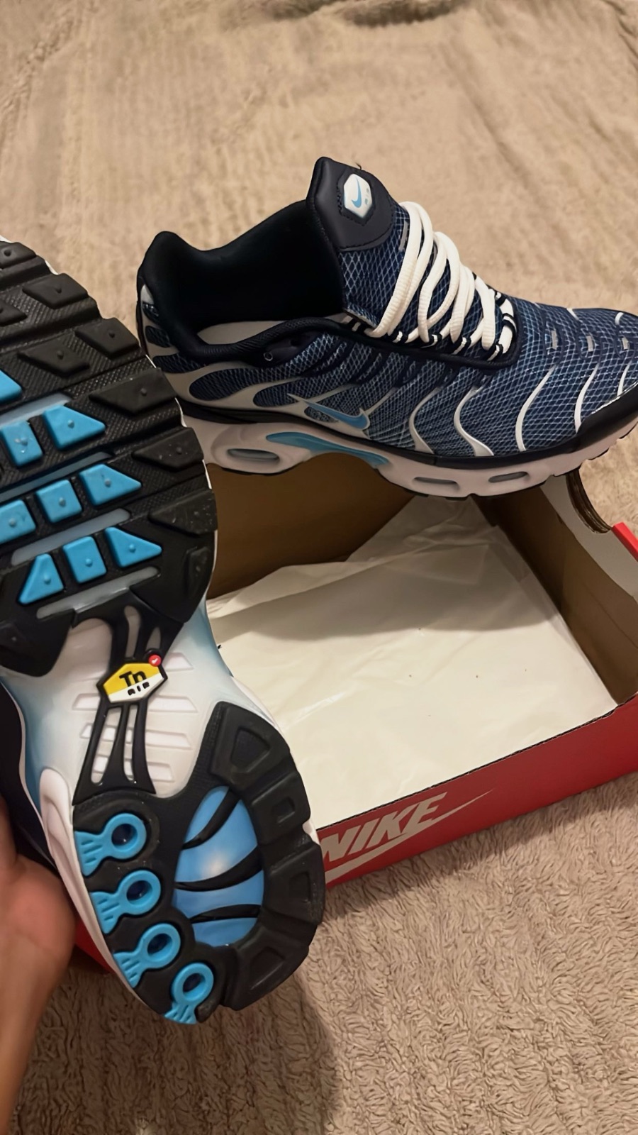 👟Nike Air Max Plus TN – Bleu marine / Blanc / Turquoise – Neuves jamais portées – Nike – taille EU 41 3