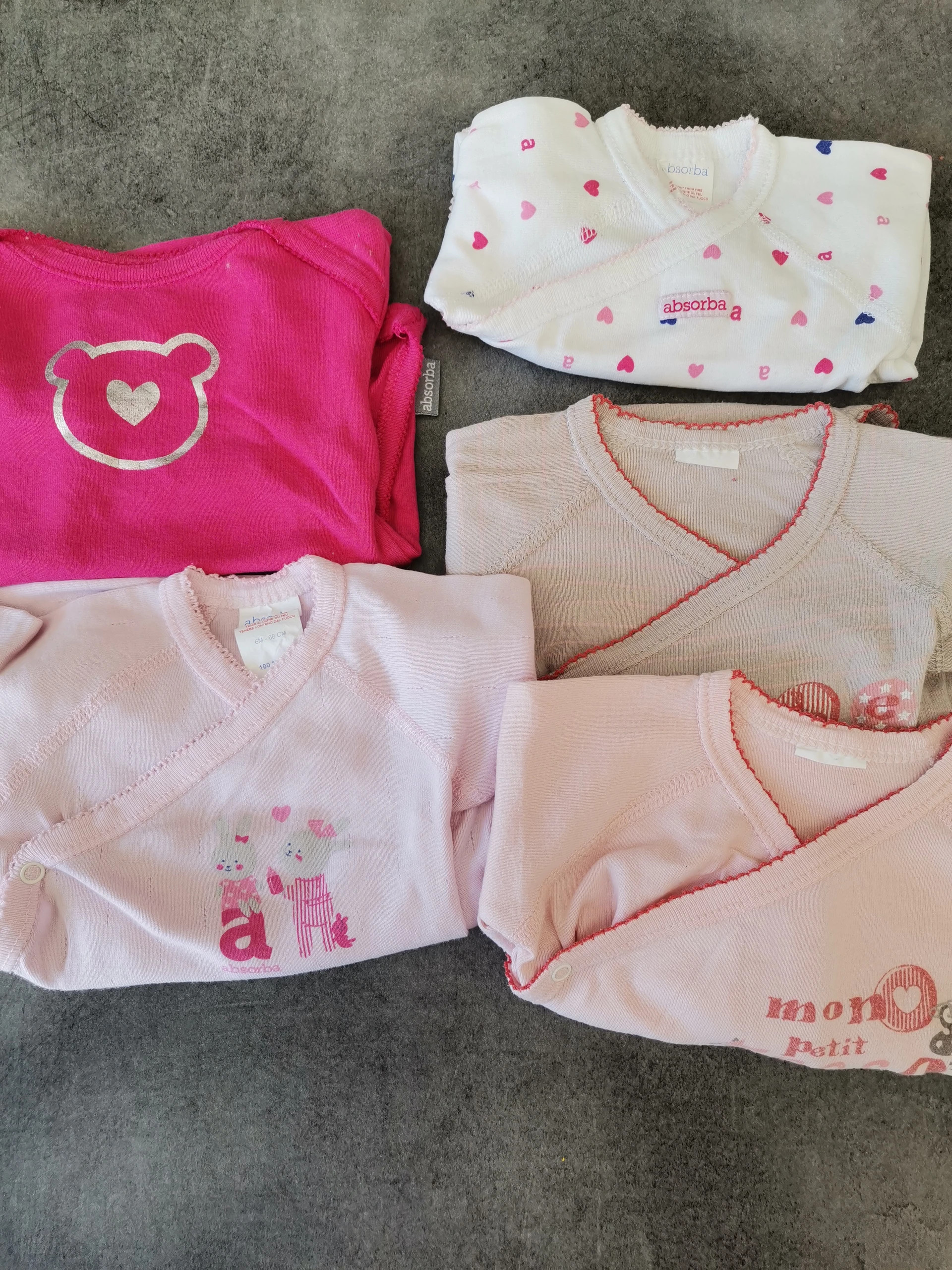 Lot de bodies absorba – Absorba – taille 3-6 mois / 62 cm