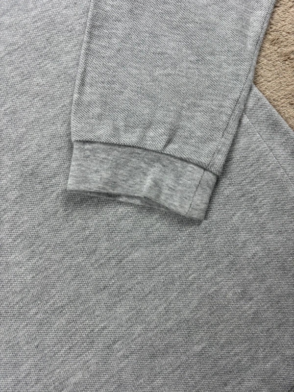 Polo manches longues Lacoste gris chiné en coton piqué – 16 ans (164 cm) / XS – Lacoste – taille XS 2