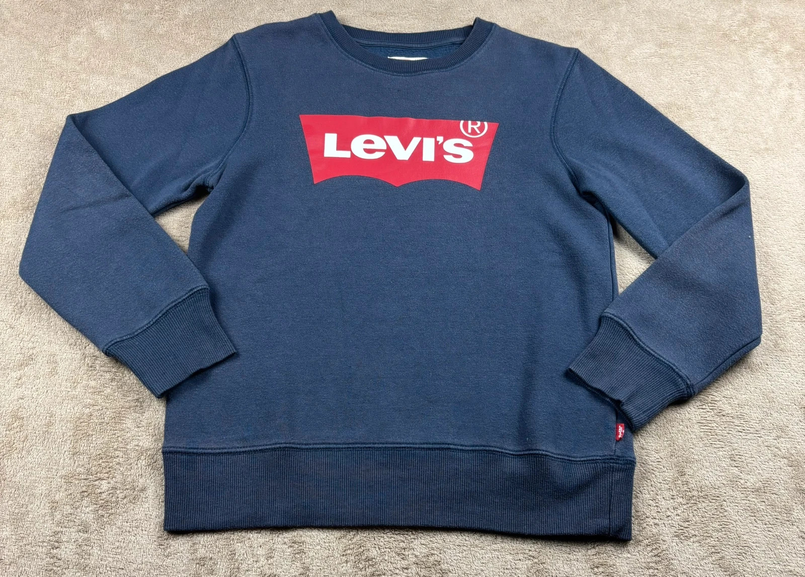 Sweat / Sweatshirt Levi's bleu marine logo Batwing rouge – Enfant 10 ans (140 cm)