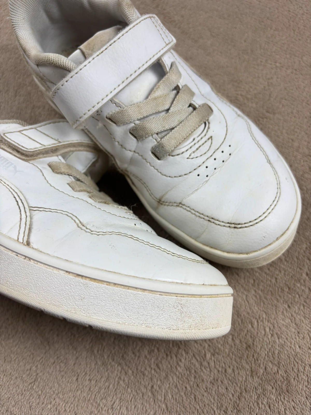 Baskets Puma blanches à scratch & lacets – Pointure 33 (20 cm) – Puma – taille 33 2