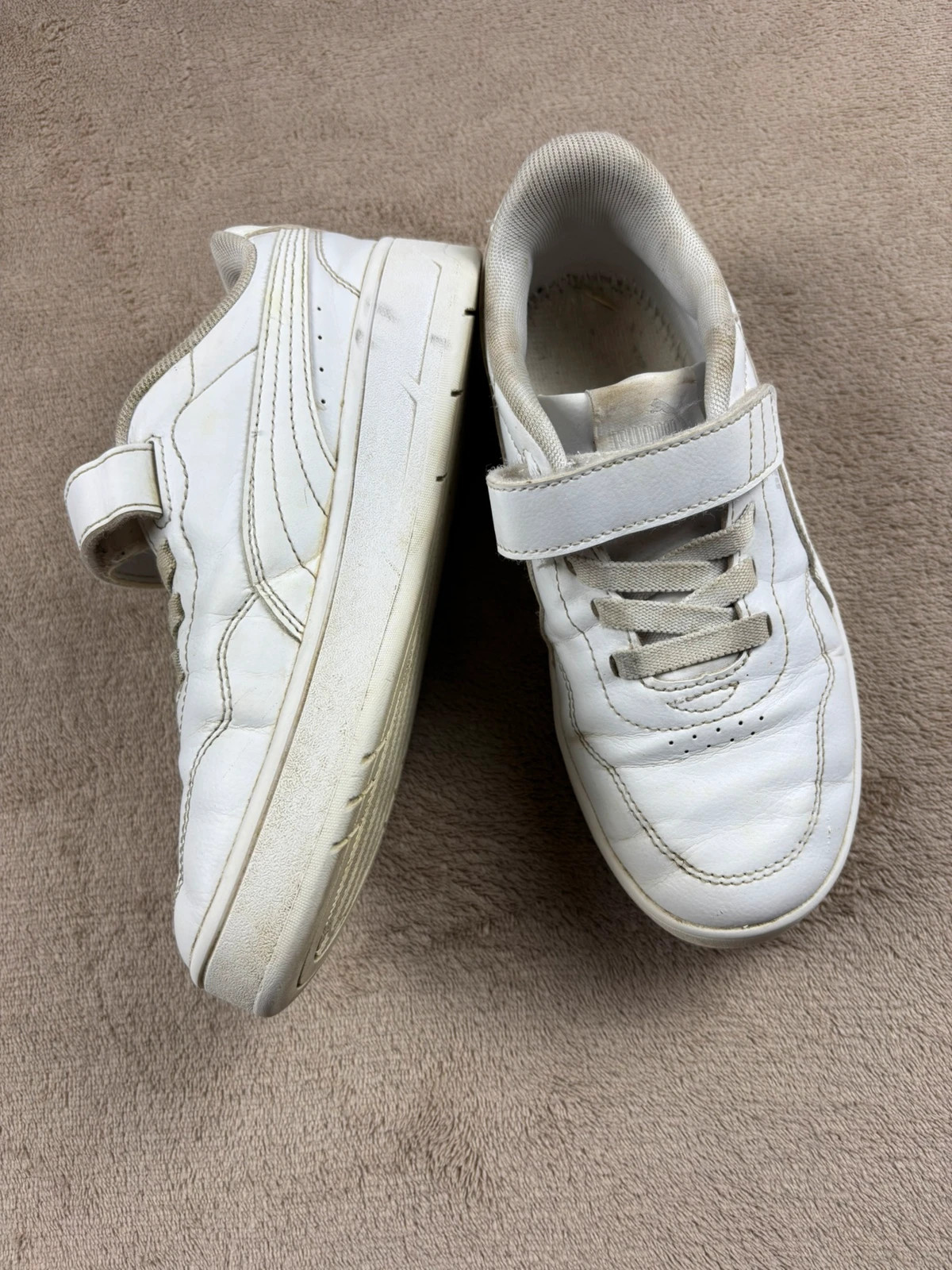 Baskets Puma blanches à scratch & lacets – Pointure 33 (20 cm) – Puma – taille 33 4