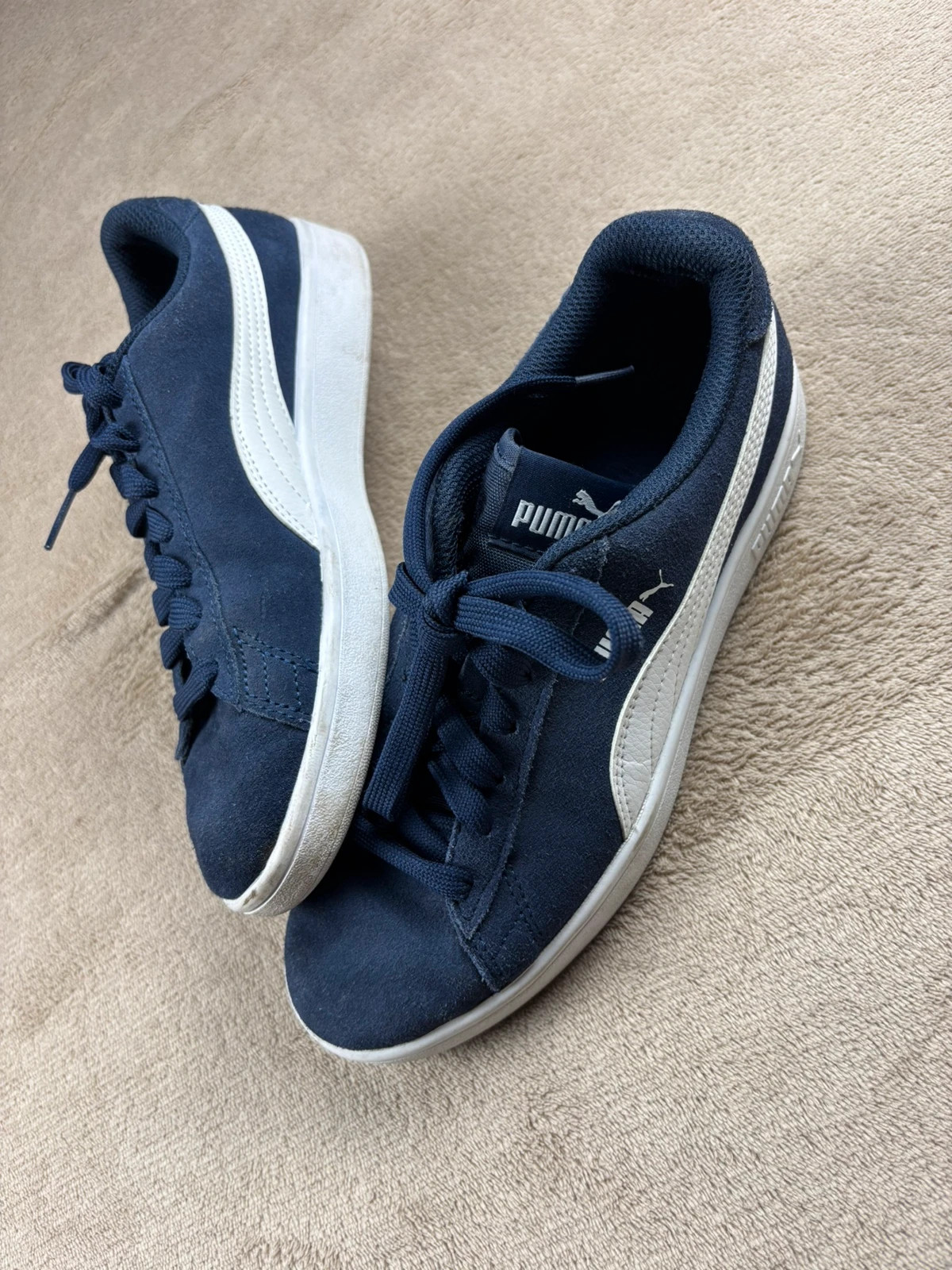 Baskets Puma Smash v2 en daim bleu marine – Pointure 37 (Avec boîte d'origine)