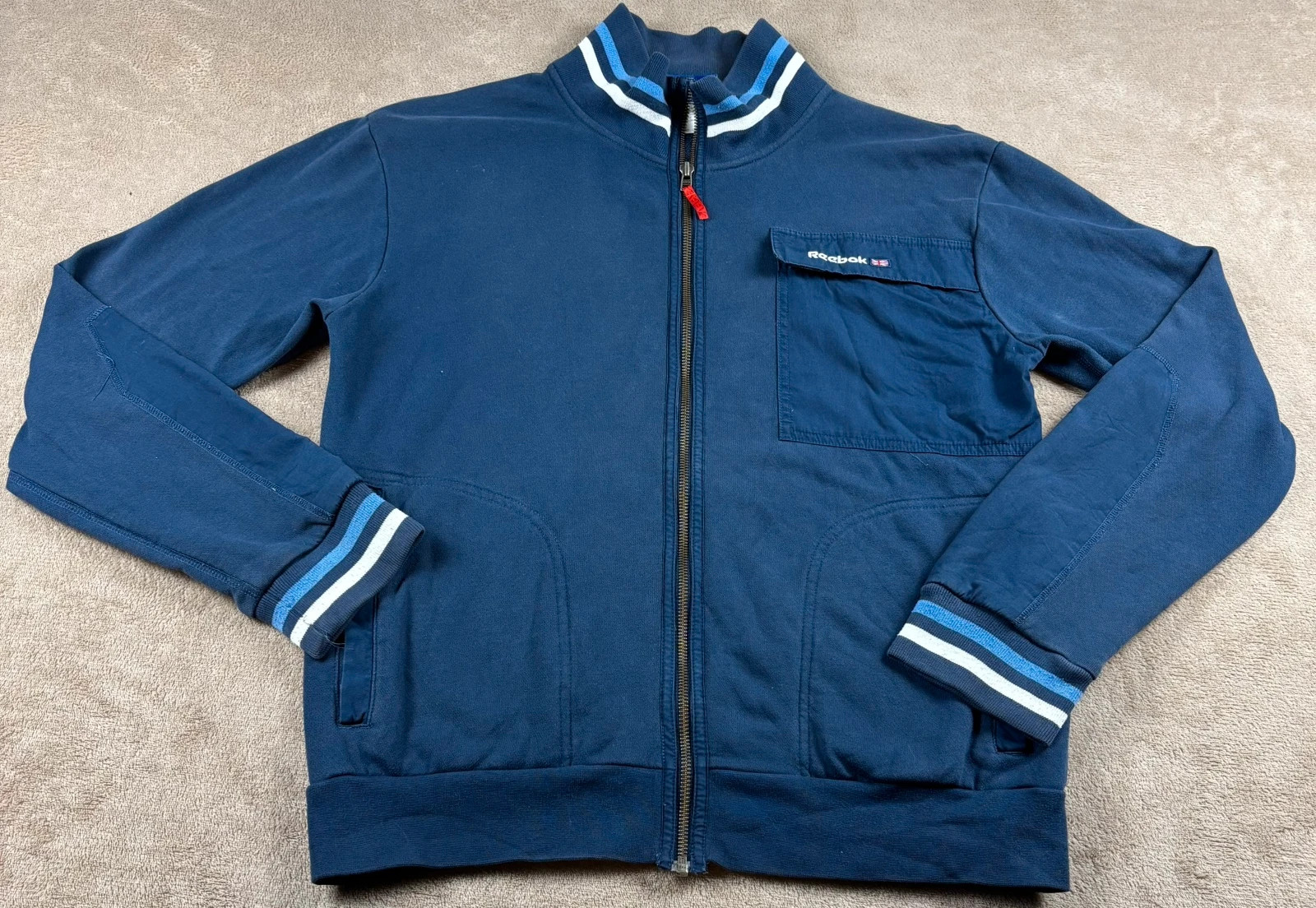 Veste zippée Reebok Classic vintage bleu marine - Taille M