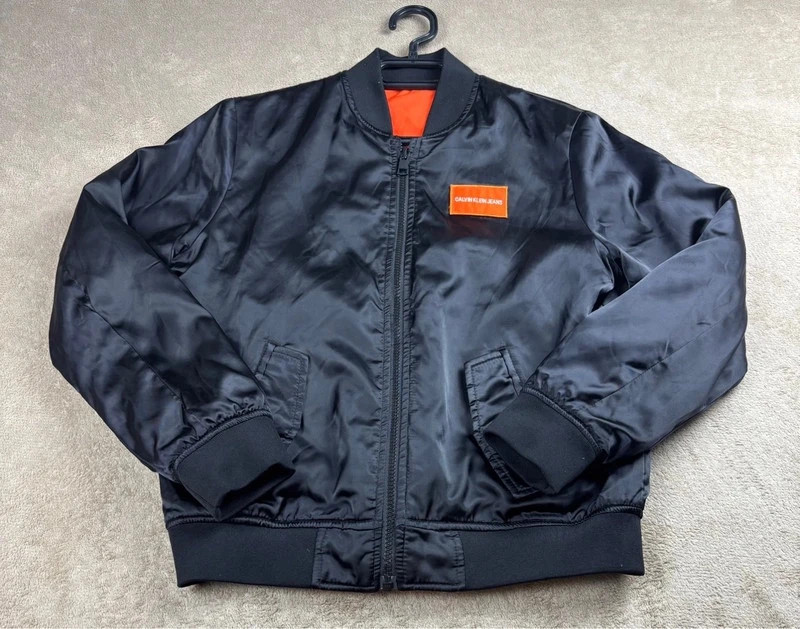 Bomber réversible Calvin Klein Jeans noir et orange 12 ans