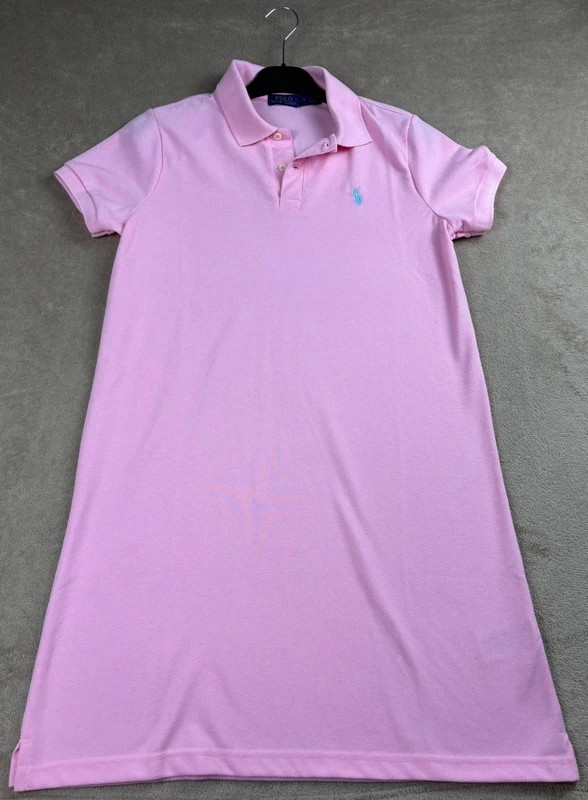 Robe polo rose Polo Ralph Lauren logo brodé bleuTaille M