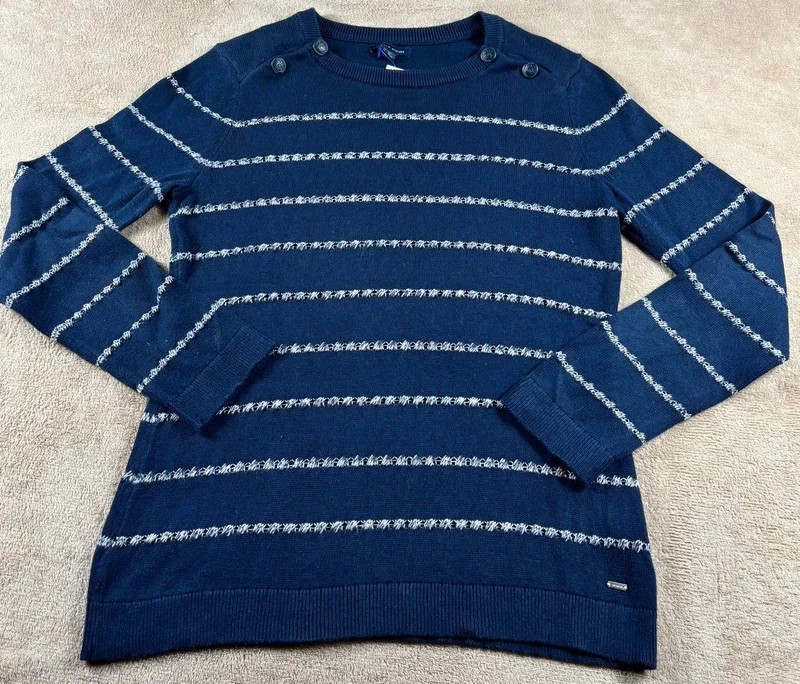 Pull marinière Tommy Hilfiger bleu marine femme taille M