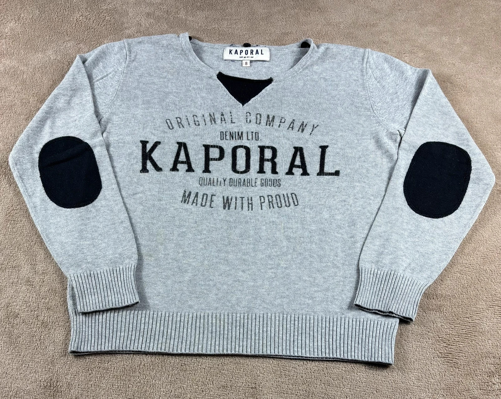 Pull léger Kaporal gris 8 ans garçon