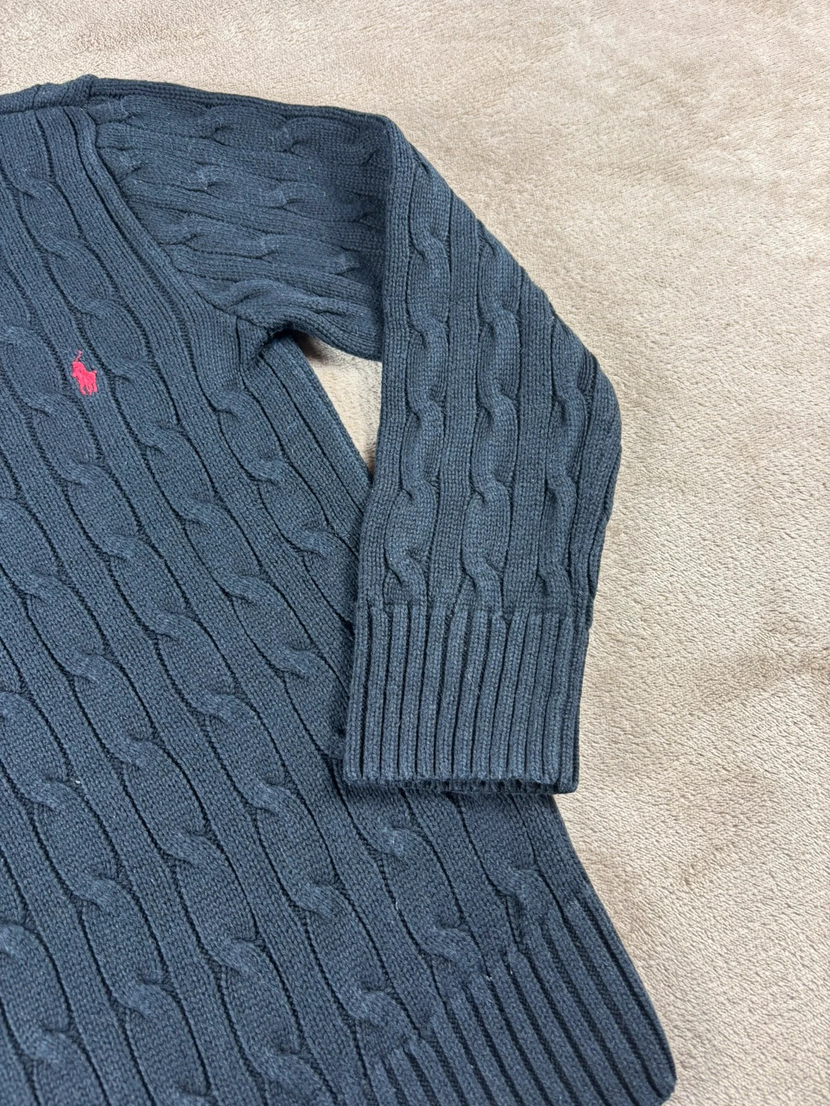 Pull torsadé col zippé Polo Ralph Lauren noir Taille 7 ans – Ralph Lauren – taille 7 ans / 122 cm 2