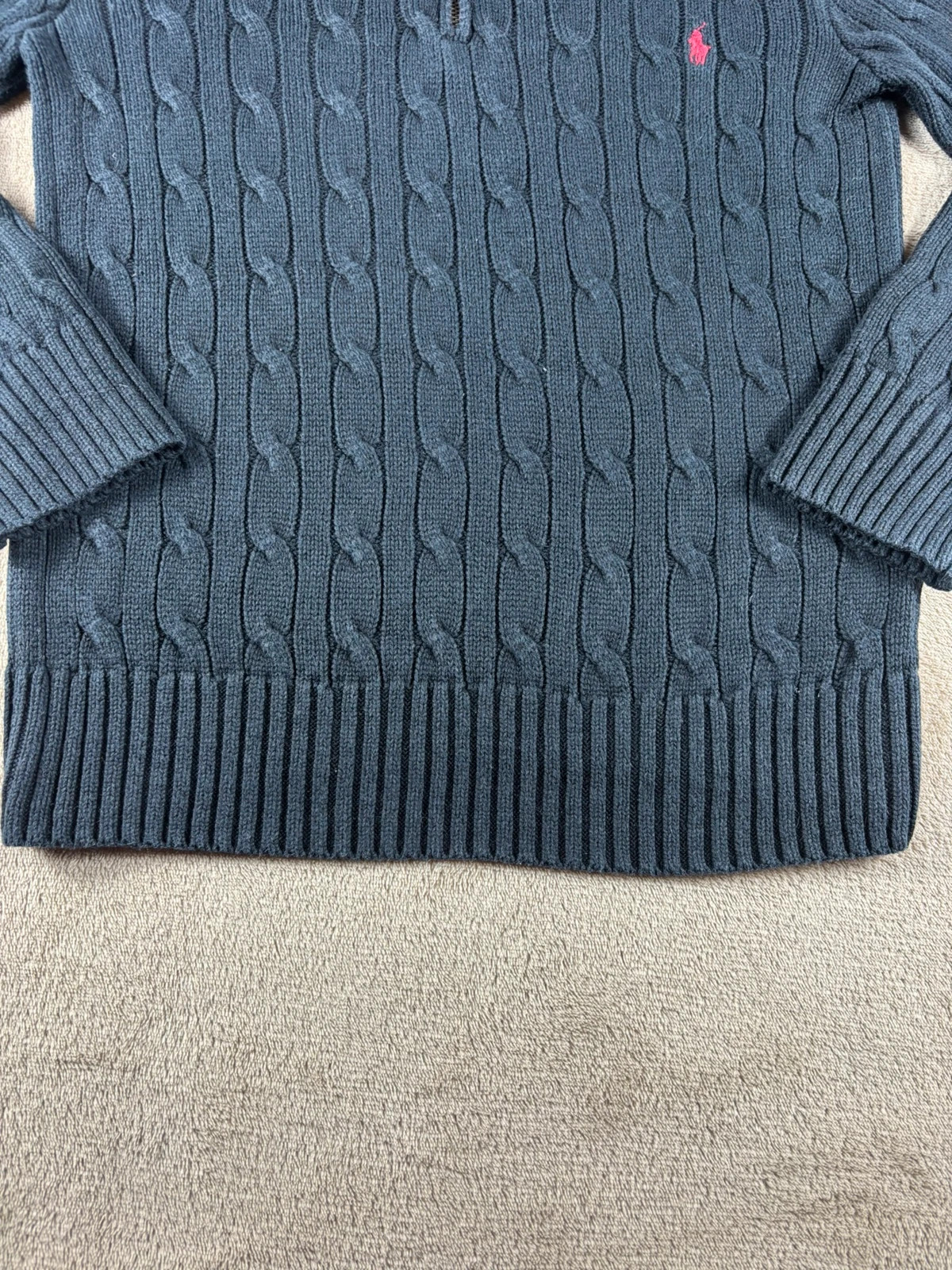 Pull torsadé col zippé Polo Ralph Lauren noir Taille 7 ans – Ralph Lauren – taille 7 ans / 122 cm 3