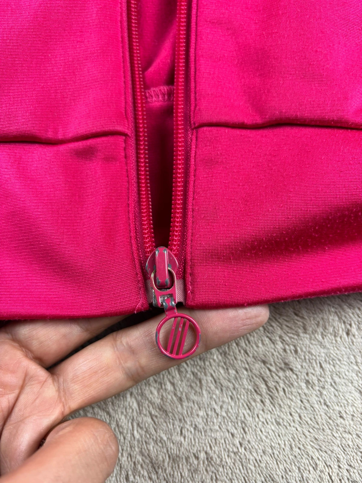 Veste zippée Adidas rose fuchsia et noir 6 ans 116 cm sweat zippé veste de sport enfant fille – adidas – taille 6 ans / 116 cm 3