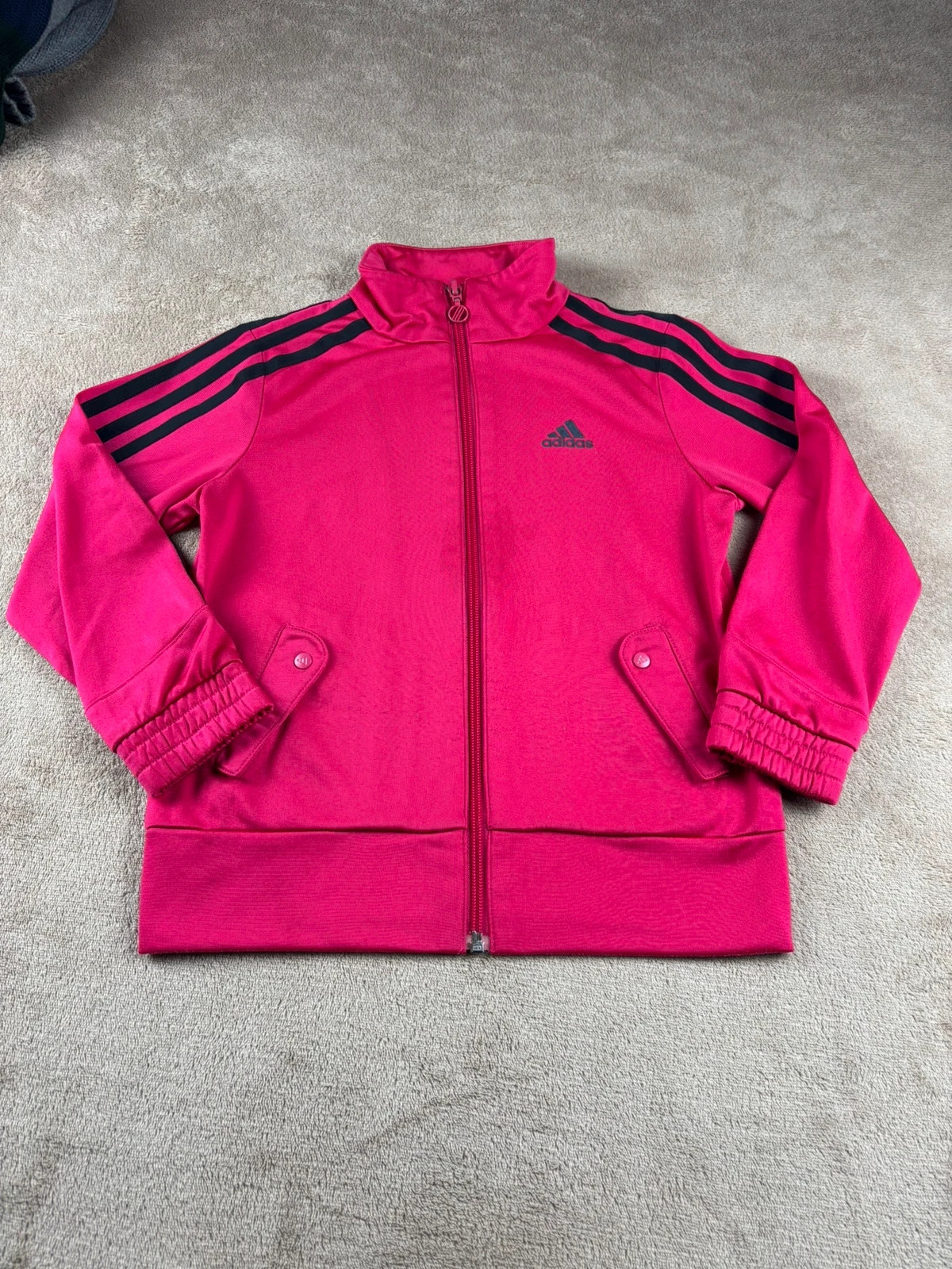 Veste zippée Adidas rose fuchsia et noir 6 ans 116 cm sweat zippé veste de sport enfant fille