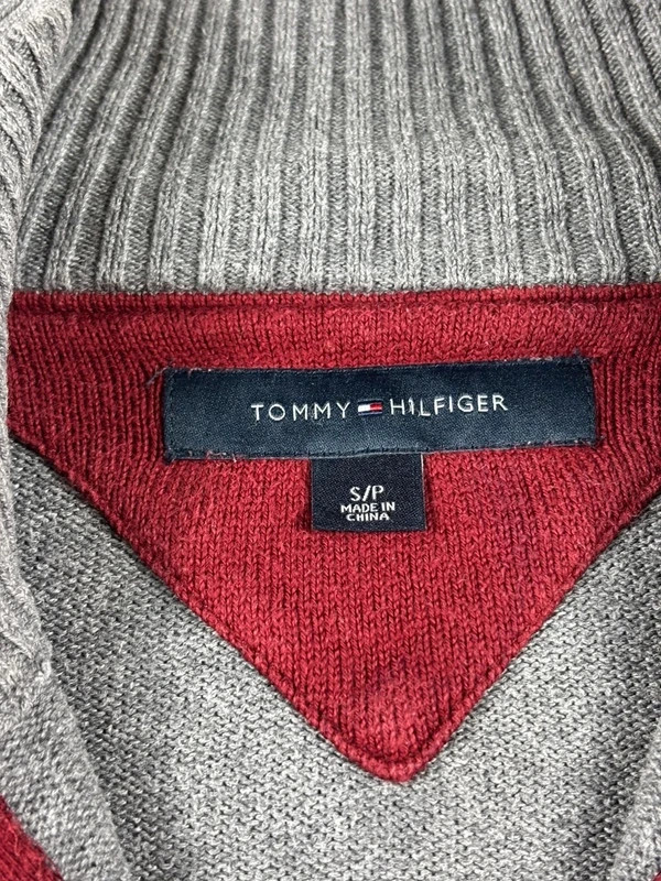 Pull Tommy Hilfiger gris zippé col montant taille S – Tommy Hilfiger – taille S 5