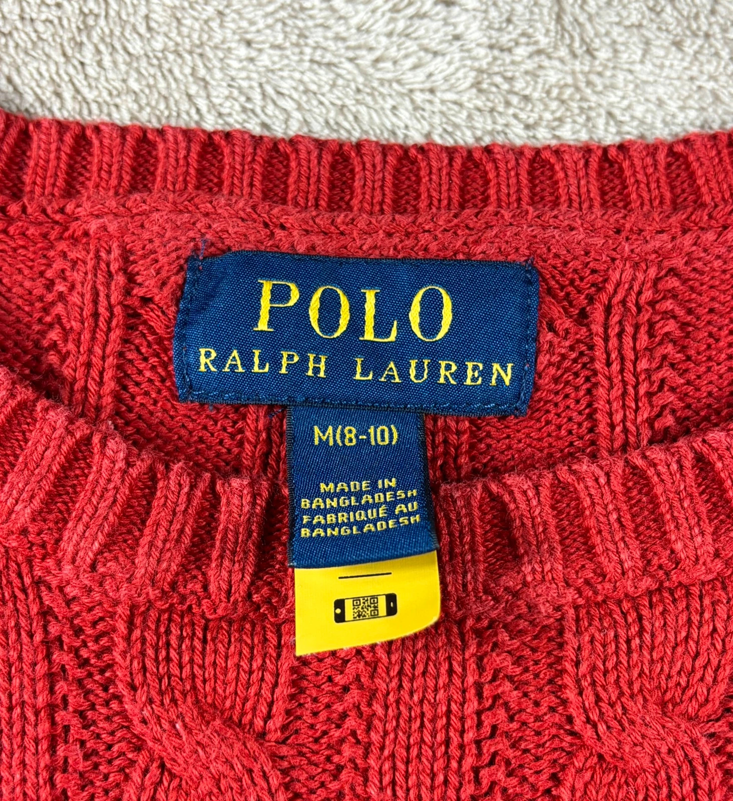 Pull rouge Polo Ralph Lauren 8-10 ans M torsadé – Polo Ralph Lauren – taille 10 ans / 140 cm 4