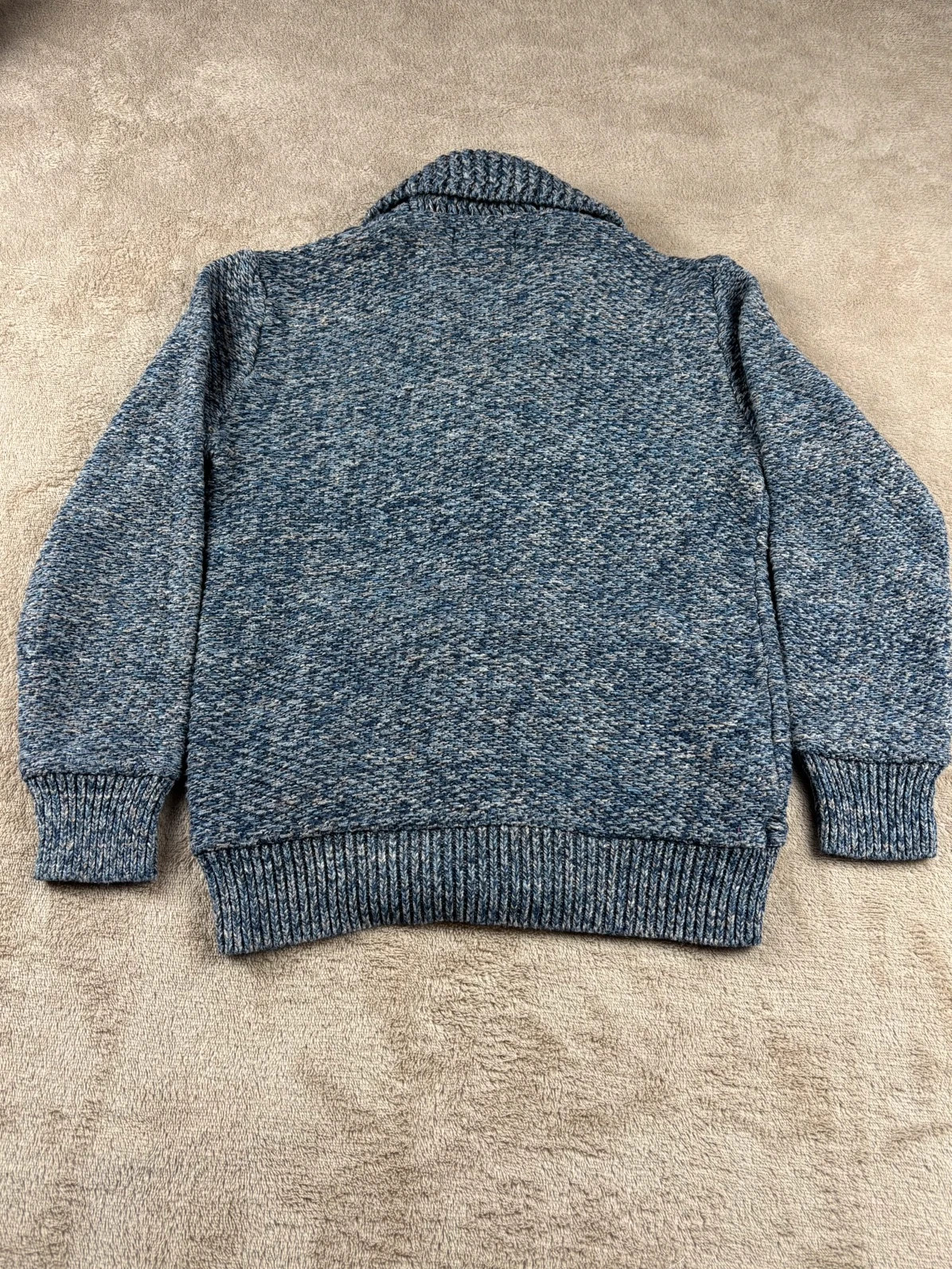 Gilet zippé col châle Polo Ralph Lauren - Bleu chiné / Chiné bleu-gris – Polo Ralph Lauren – taille 6 ans / 116 cm 2