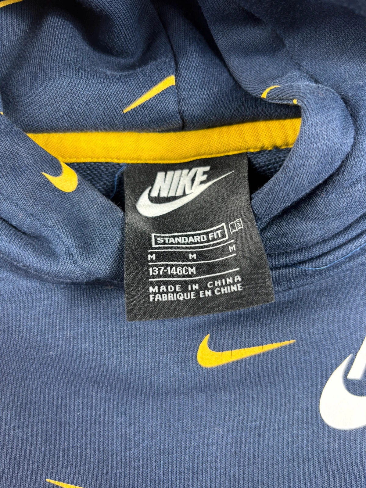 Sweat à capuche crop top Nike bleu marine swooshes M enfant – Nike – taille 10 ans / 140 cm 4