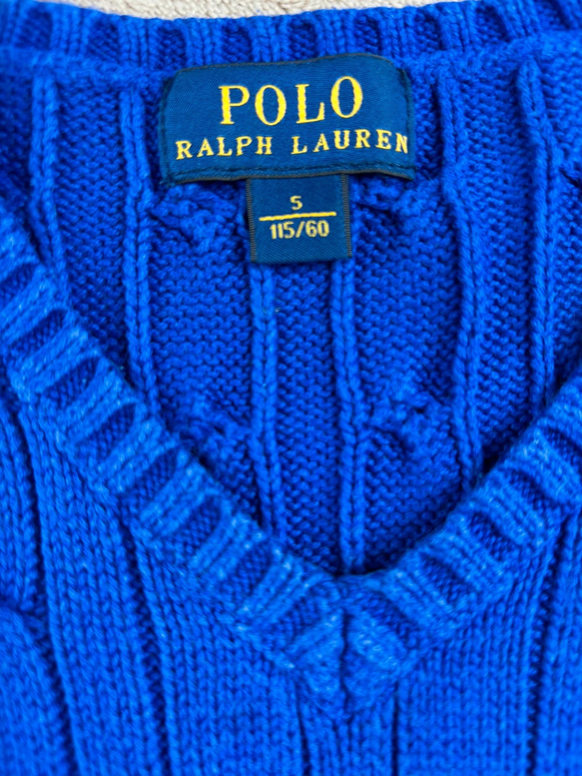 Pull sans manches torsadé bleu roi Polo Ralph Lauren - 5 ans (115/60) – Polo Ralph Lauren – taille 5 ans / 110 cm 2