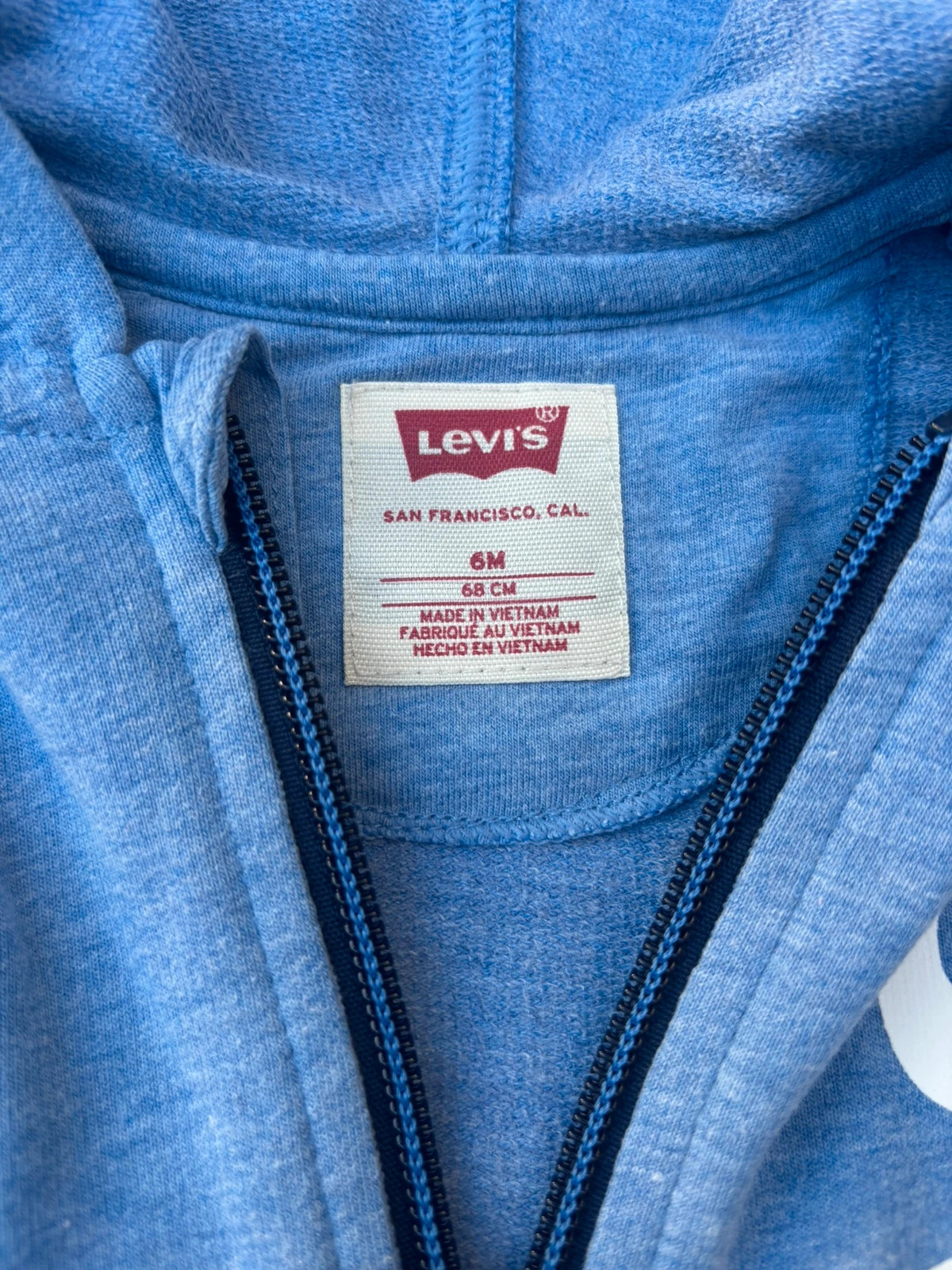 Combinaison pilote bébé garçon Levi's - Bleu chiné - 6 mois (68 cm) – Levi's – taille 6-9 mois / 68 cm 4