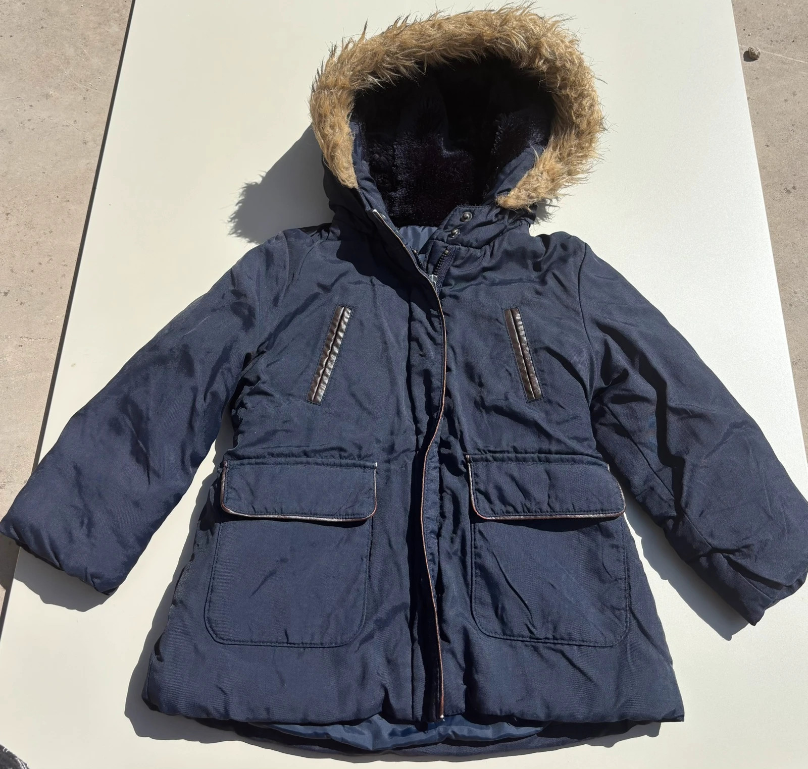 Manteau / Parka bleu marine Jacadi fourré - 3 ans (98 cm)