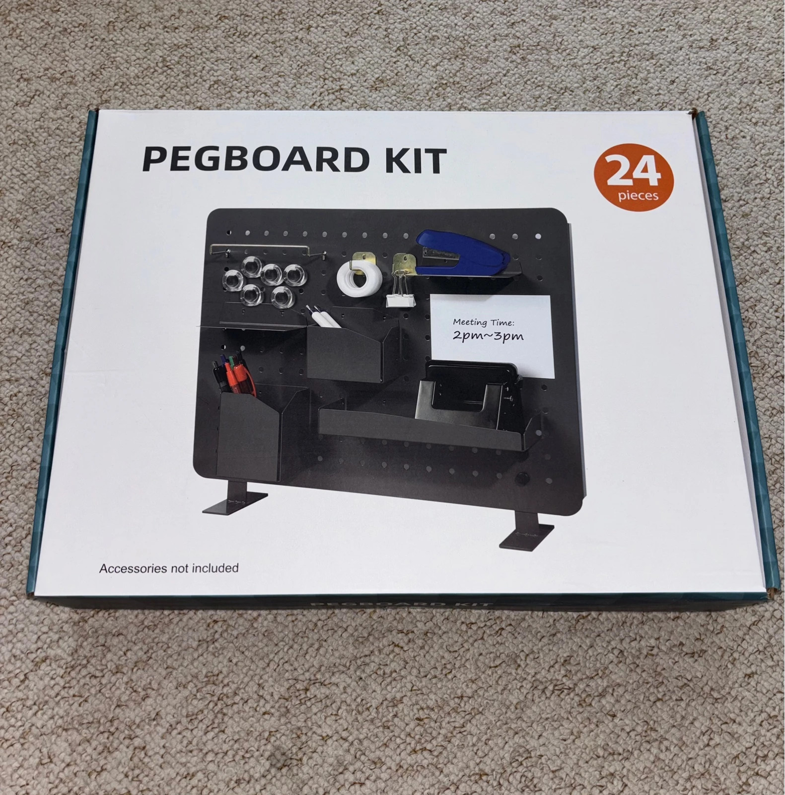Kit Panneau Perforé (Pegboard) 24 pièces