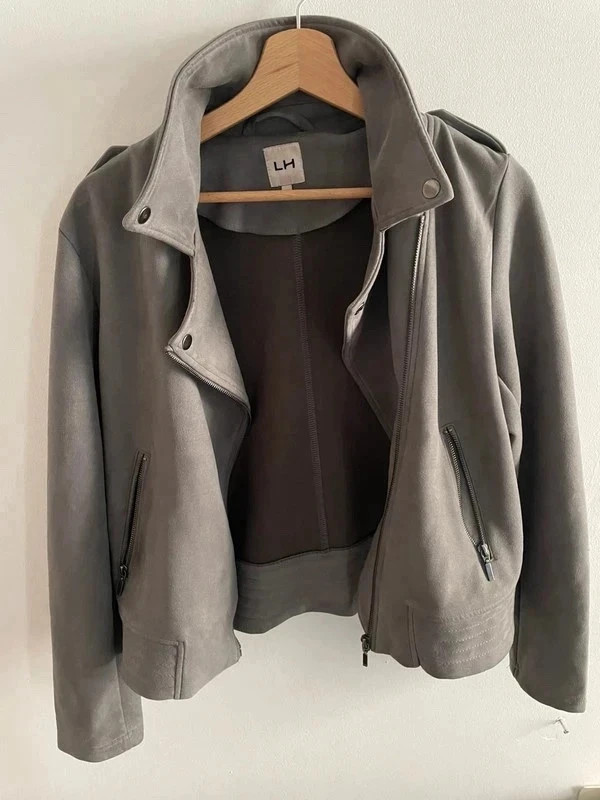 Veste biker LH en faux daim