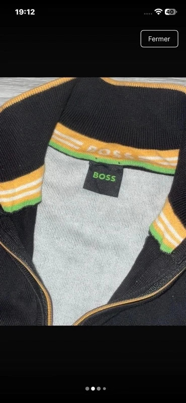 Pull BOSS en maille avec col zippé – Hugo Boss – taille S 2
