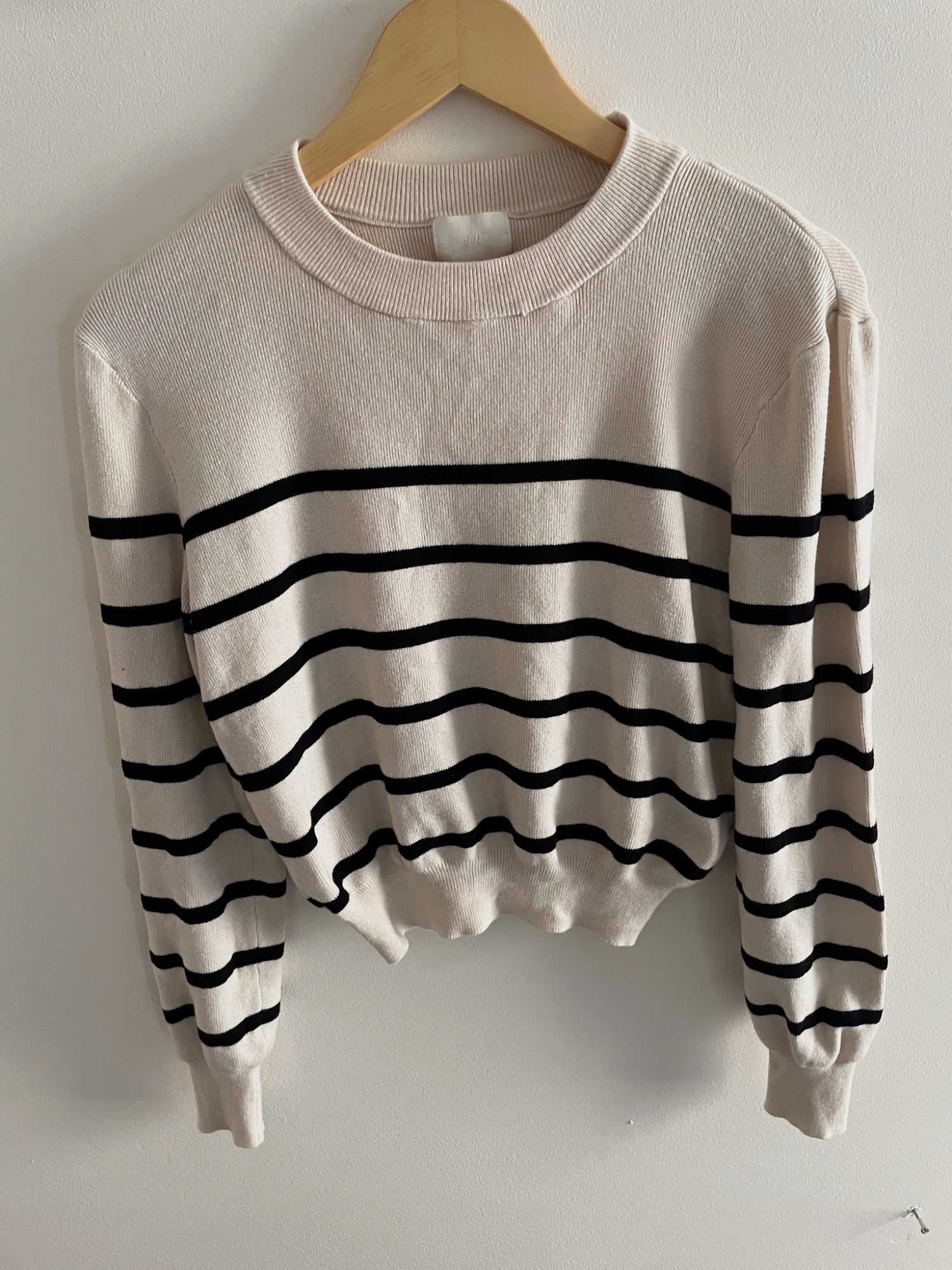 Pull marinière H&M noir et blanc