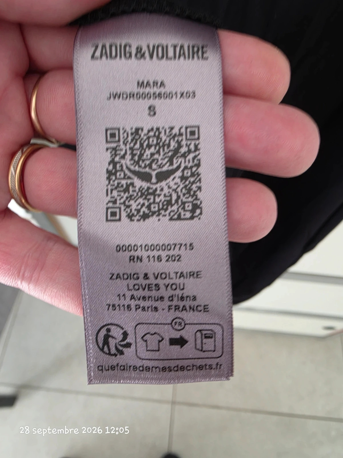 Robe courte drapée Zadig & Voltaire – Modèle MARA Noir (Taille S) – Zadig & Voltaire – taille S 5