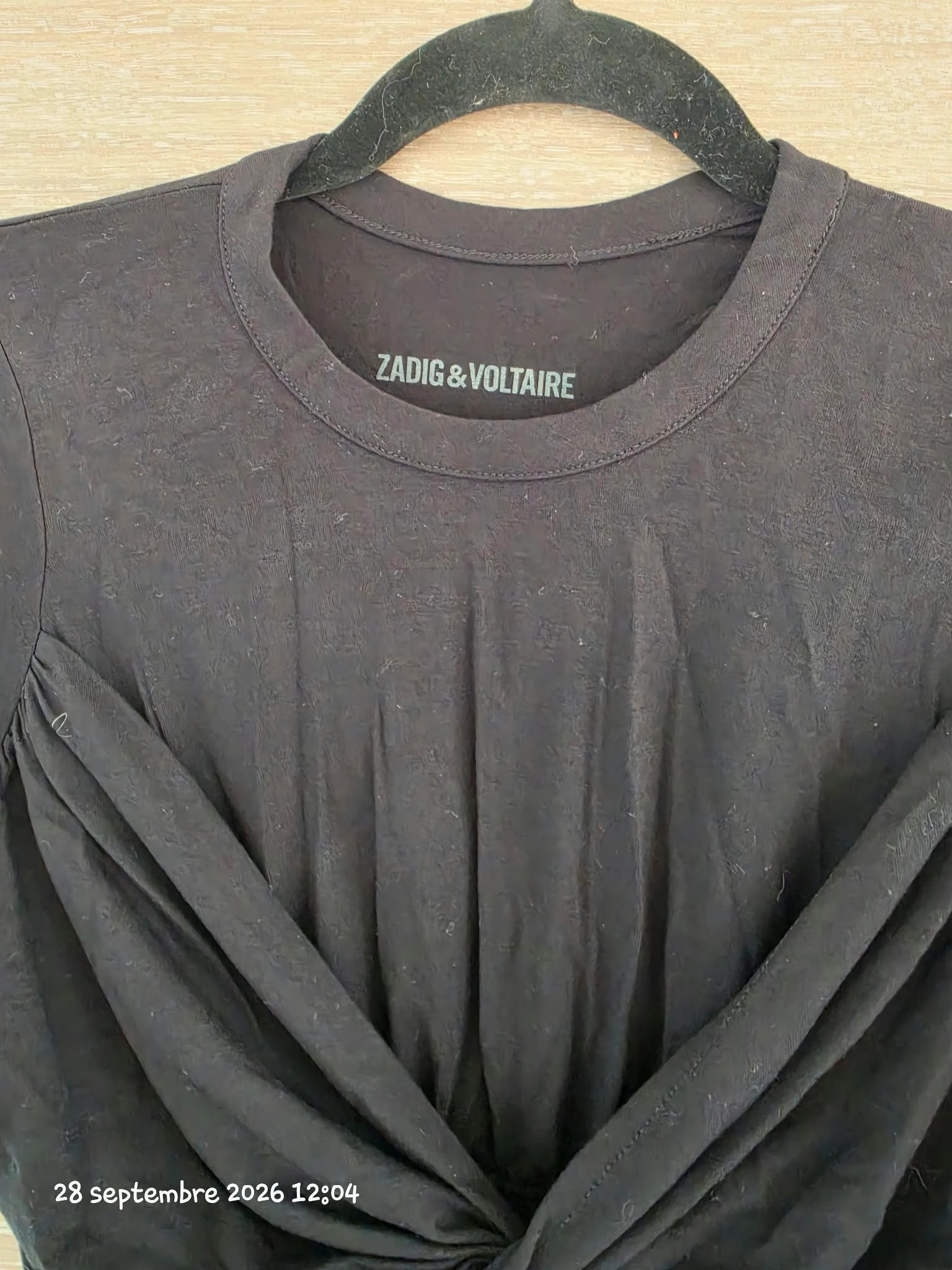 Robe courte drapée Zadig & Voltaire – Modèle MARA Noir (Taille S) – Zadig & Voltaire – taille S 4