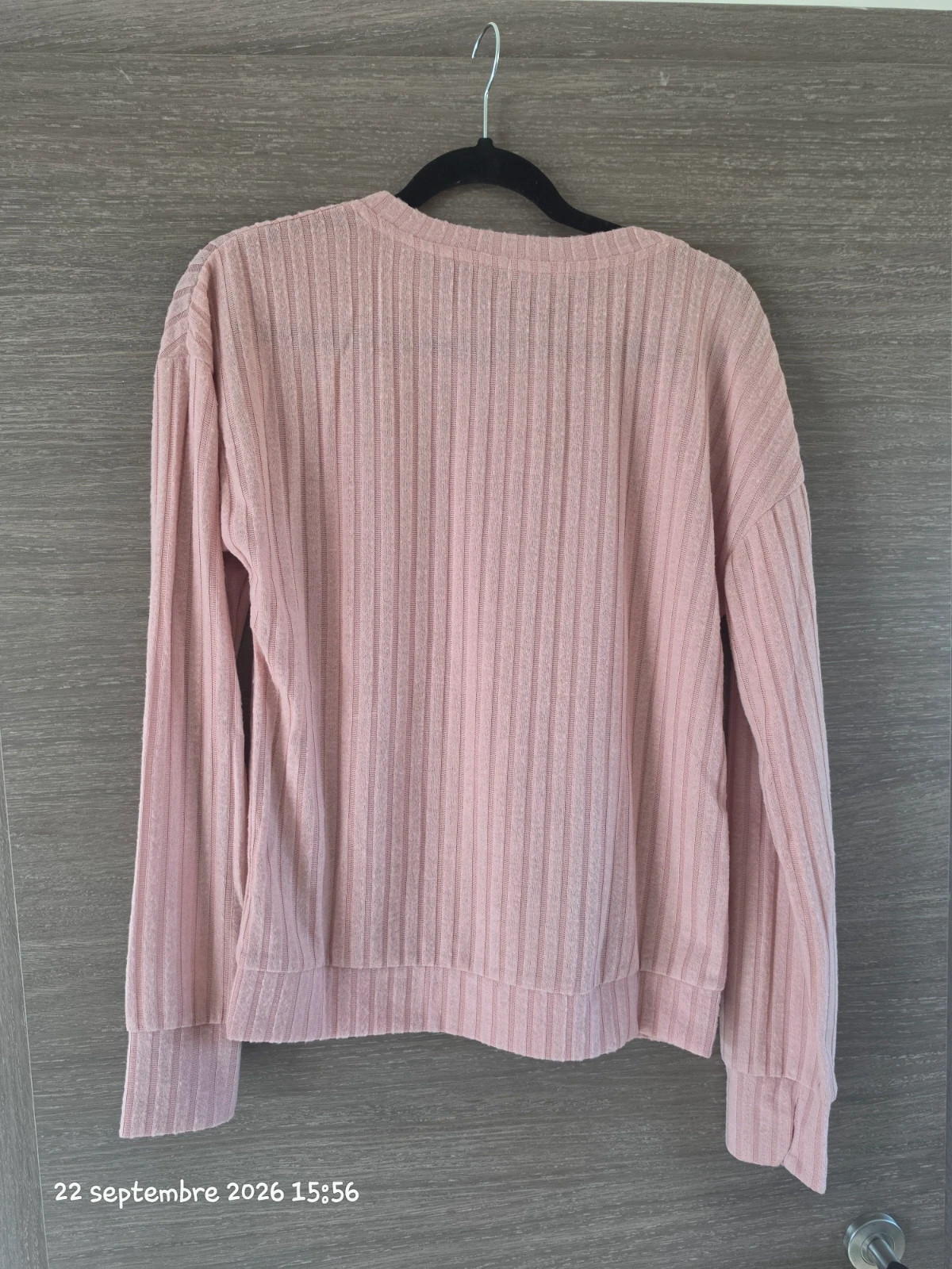 🌸 Pull Valege rose poudré côtelé – Taille L – Neuf avec étiquette – Valege – taille L / 40 / 12 2