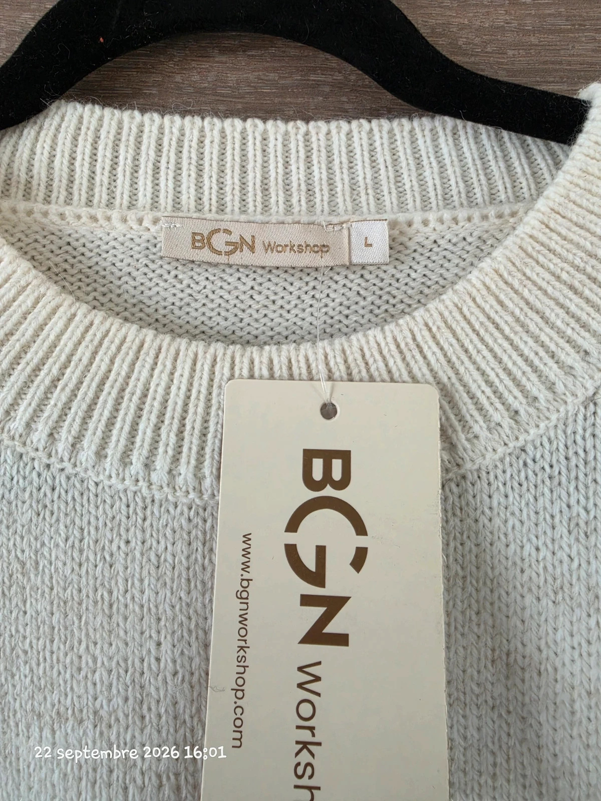 Pull BGN Workshop écru grosse maille – Taille L – Neuf avec étiquette – BGN – taille L 5