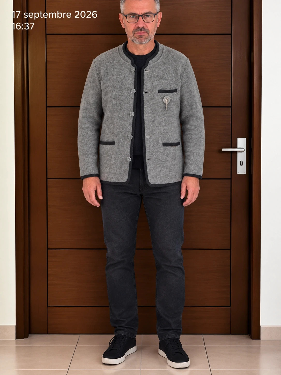 Veste tyrolienne, bavaroise traditionnelle homme en laine vierge Style Trachten – Geiger – taille 54 3