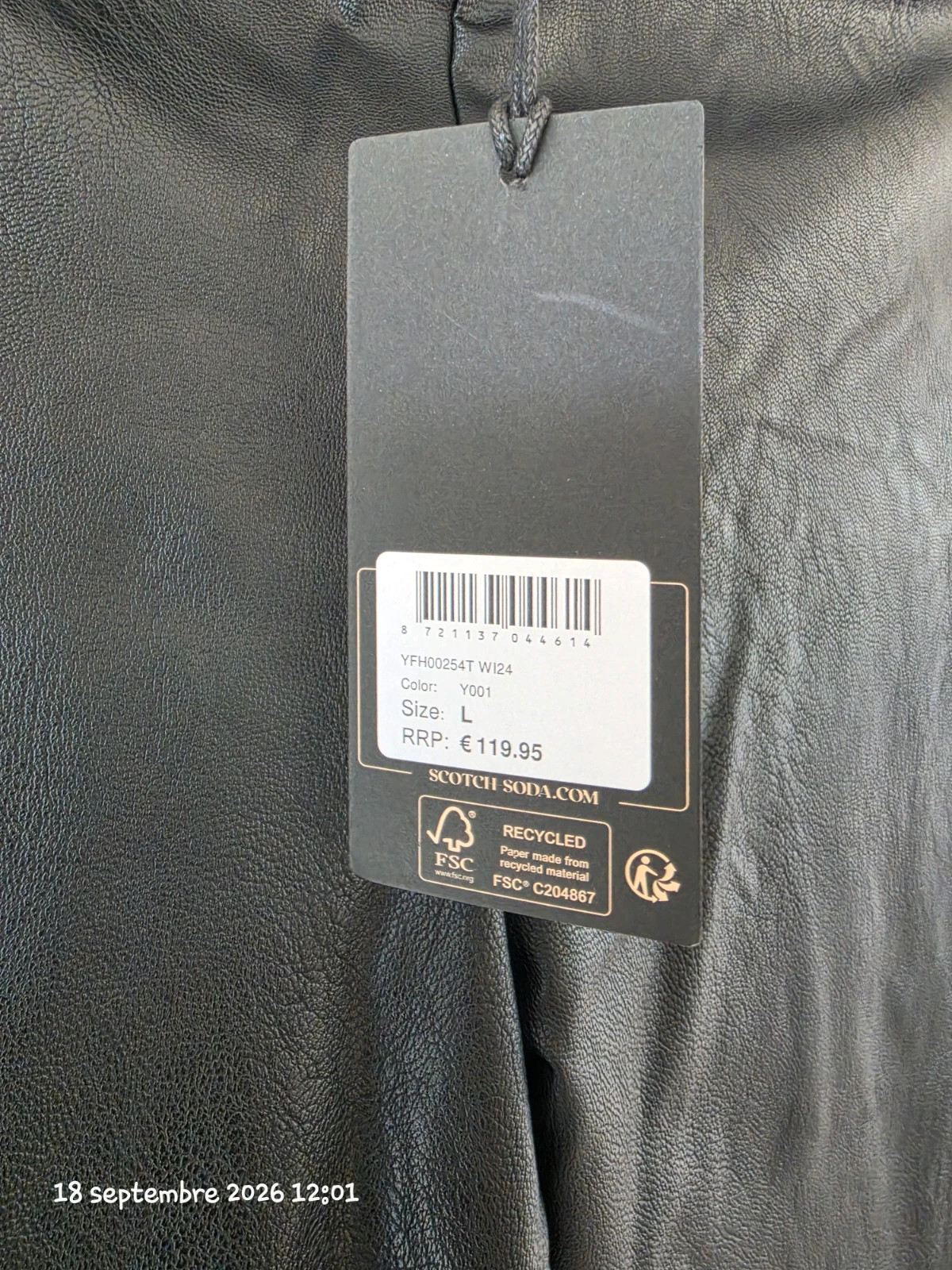 Pantacourt Scotch & Soda noir effet cuir – Taille L – Scotch & Soda – taille L 5
