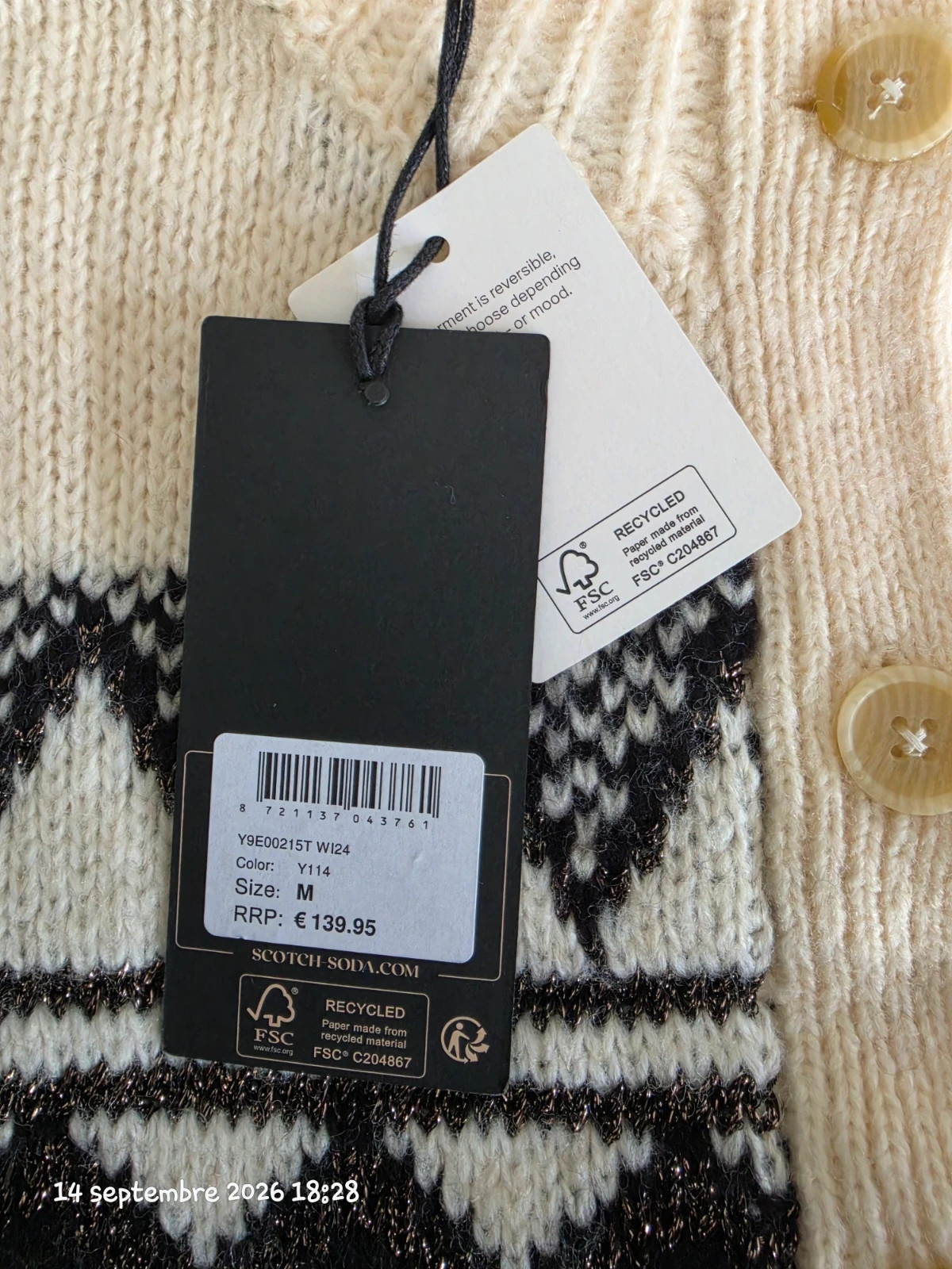 Gilet / Pull réversible jacquard Scotch & Soda - Neuf avec étiquette- Taille M – Scotch & Soda – taille M 4