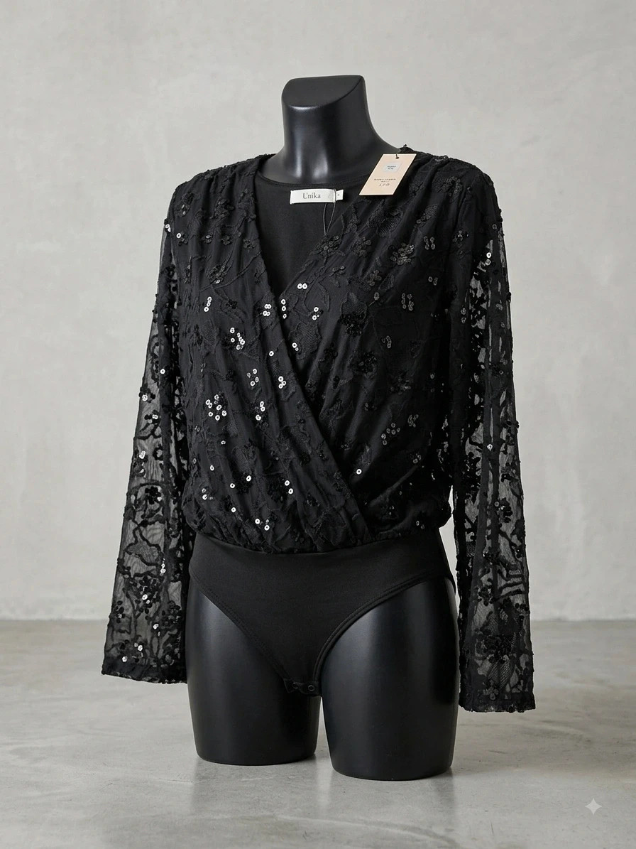 Body avec des sequins noirs – Unika Paris – taille M / 38 / 10 3