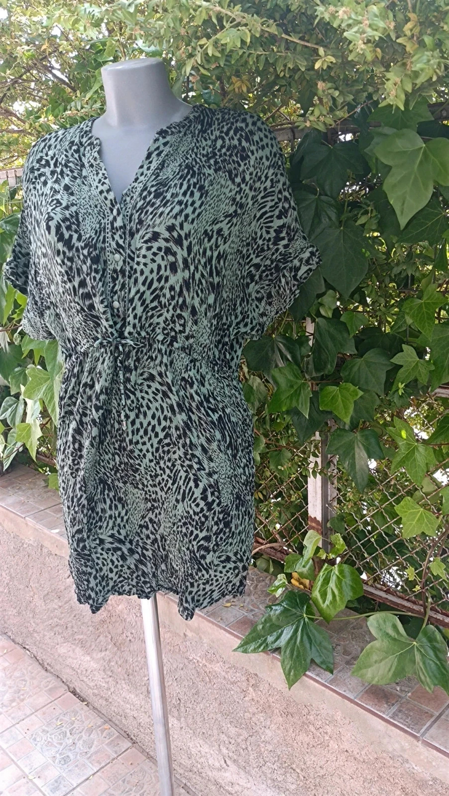 Vestido Camisero - Estampado Animal Verde 🌿 – Vero Moda – taille XL / 42 / 14 3