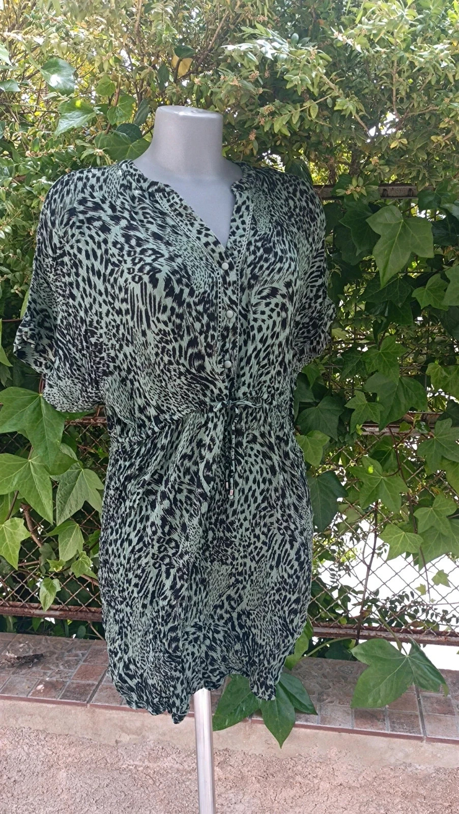 Vestido Camisero - Estampado Animal Verde 🌿 – Vero Moda – taille XL / 42 / 14 2
