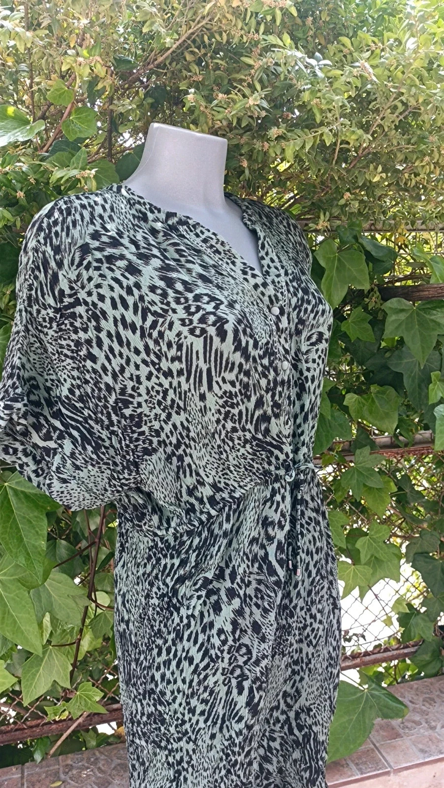 Vestido Camisero - Estampado Animal Verde 🌿 – Vero Moda – taille XL / 42 / 14 4