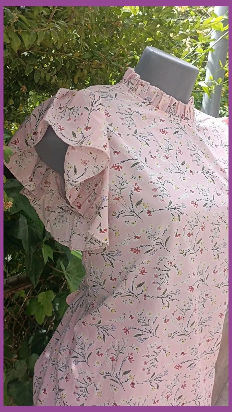 Blusa Floral Rosa con Volantes y Cuello Victoriano 🌈 – La Boutique – taille M / 38 / 10 5